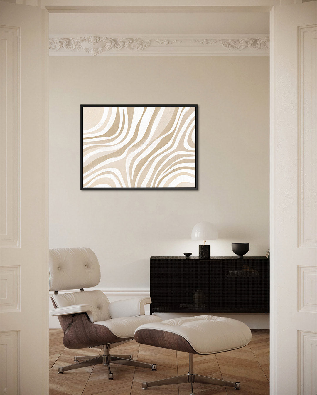 Golvende lijnen – Liggende wanddecoratie – liggende wanddecoratie