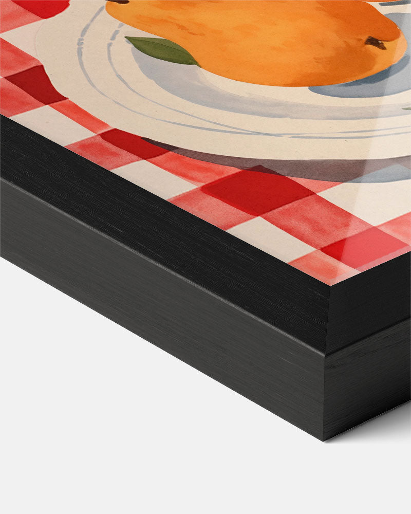 Kleurrijke Perentaart – staande muurposter voor keuken of eethoek
