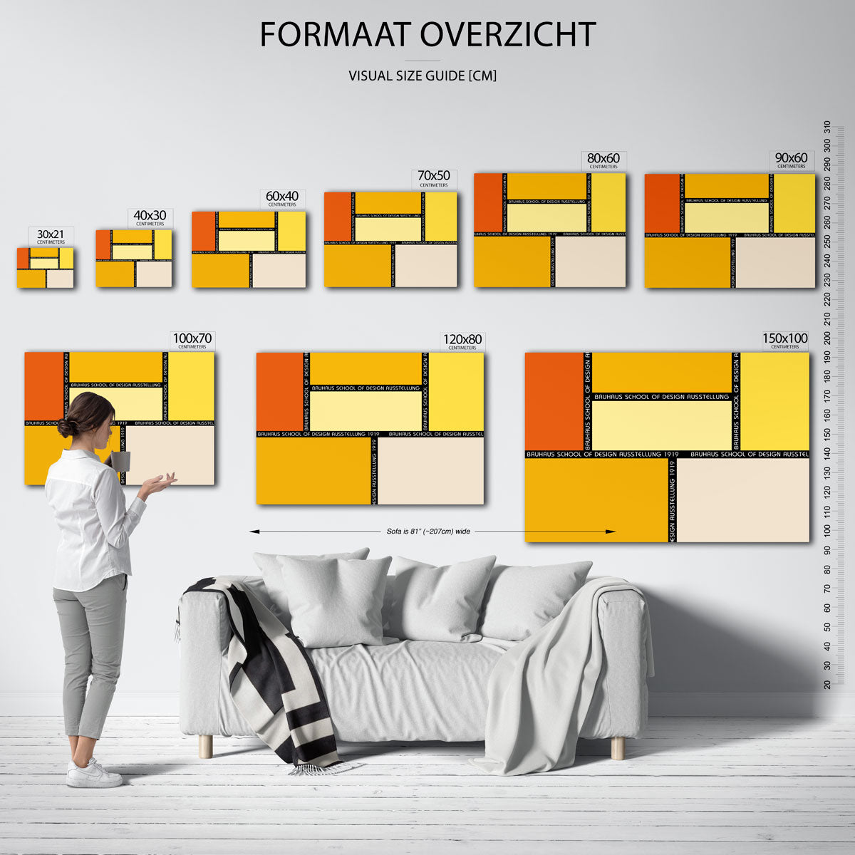 Vlakverdeling en kleur – geometrische poster in Bauhaus-stijl van WallArtistic