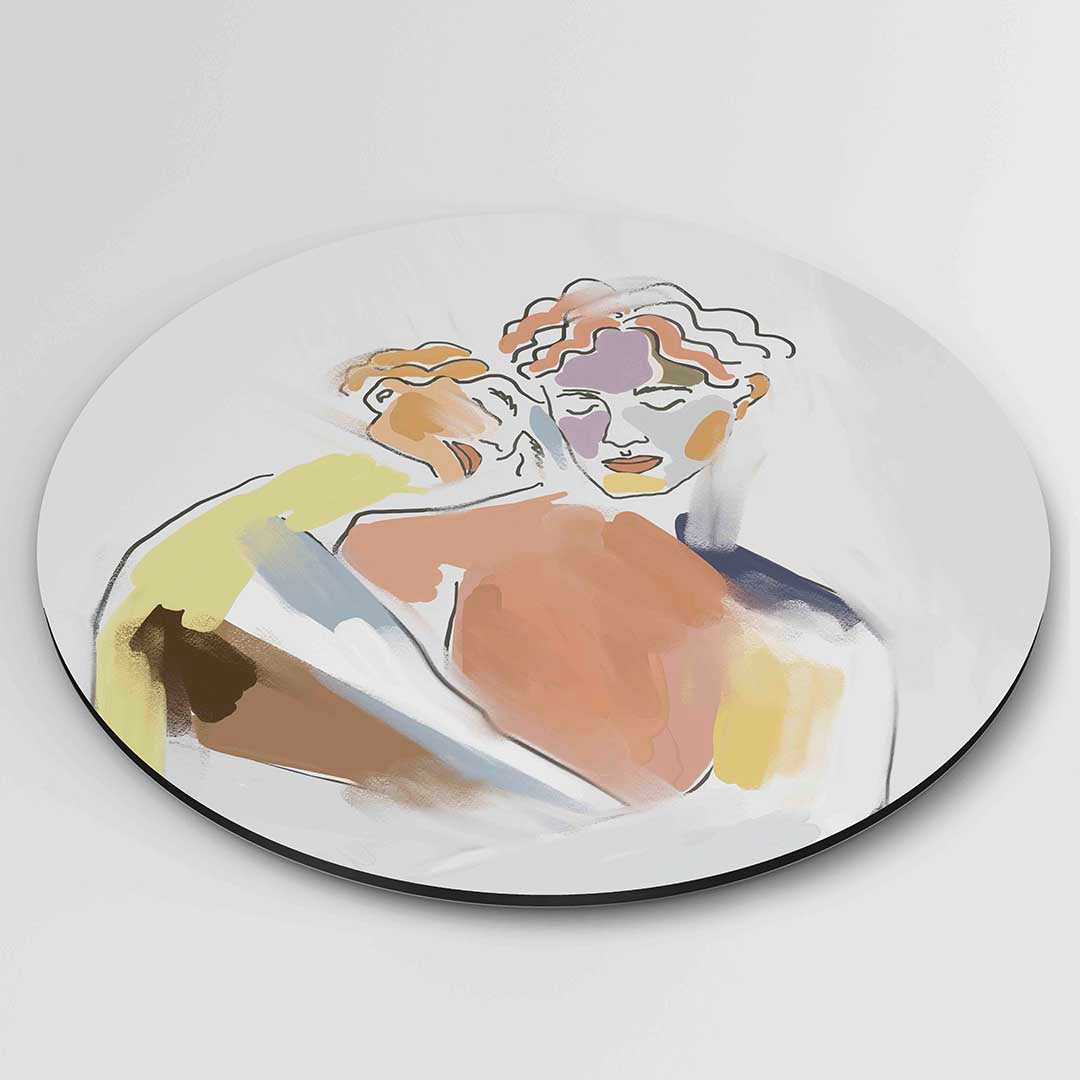Abstracte figuren – ronde textuur wanddecoratie van WallArtistic