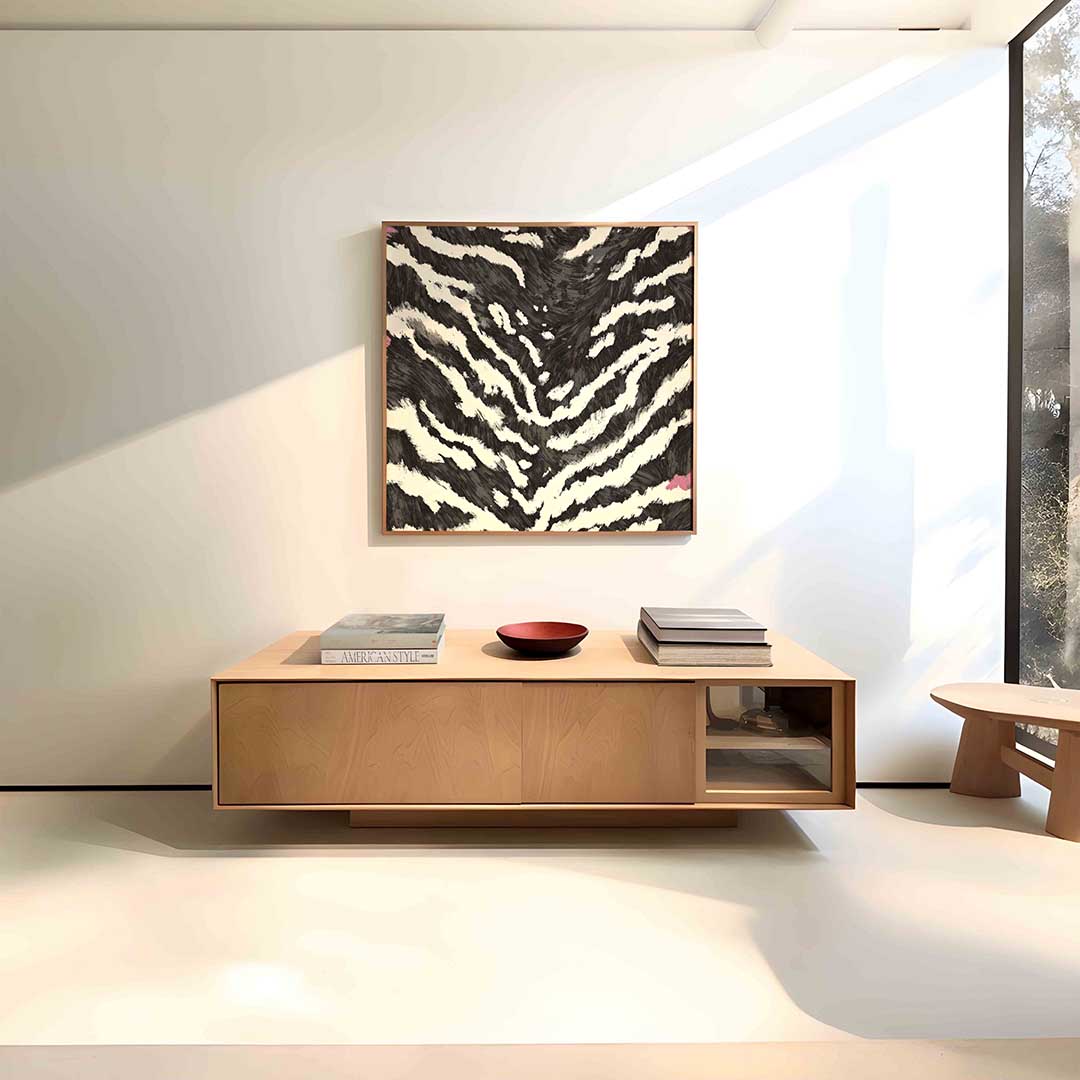 Zebra patroon – vierkante jungle wanddecoratie van WallArtistic
