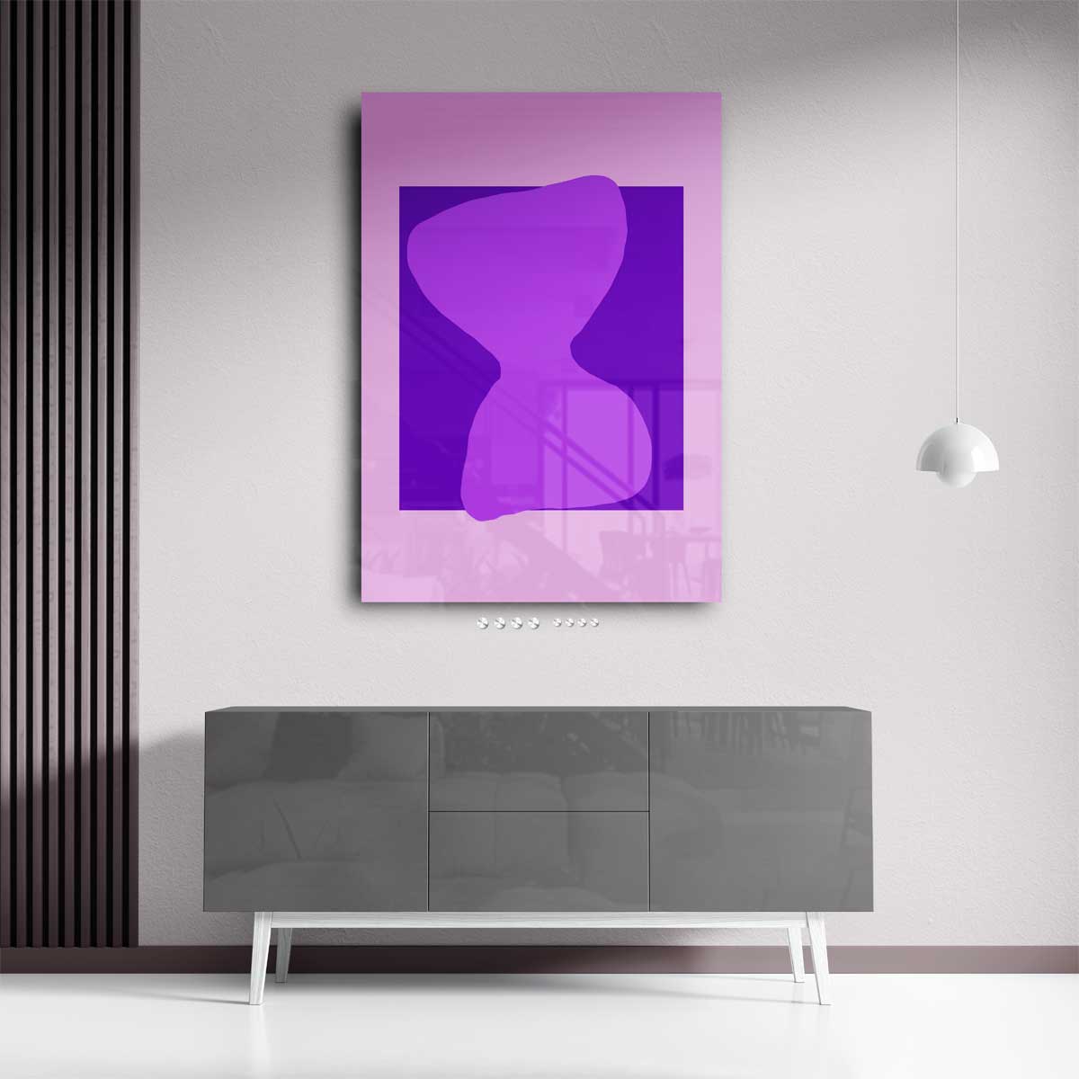Speelse Paarse Vormen – portret kunstwerk als wanddecoratie, afbeelding 13