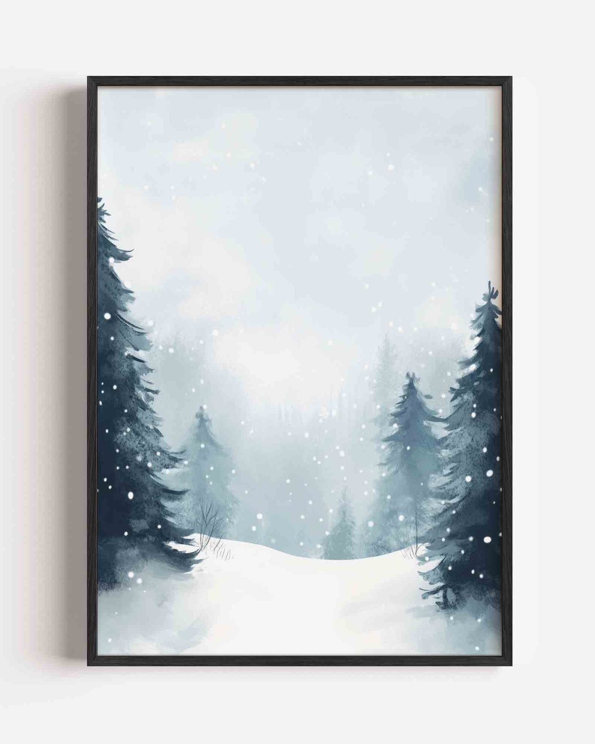 Winterlandschap met sneeuw – kids portret poster als wanddecoratie
