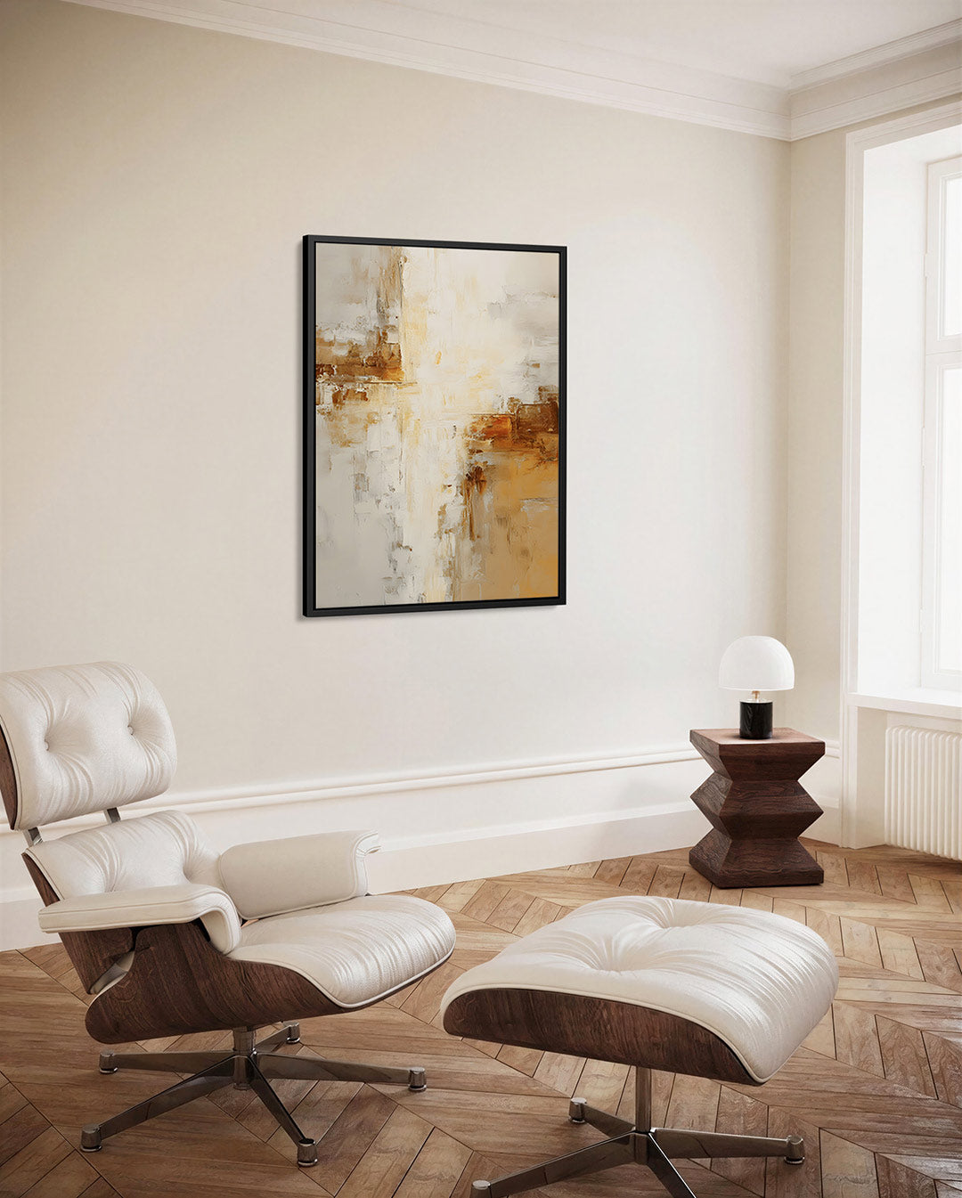 Warme kleurencompositie – staand wanddecoratie kunstwerk