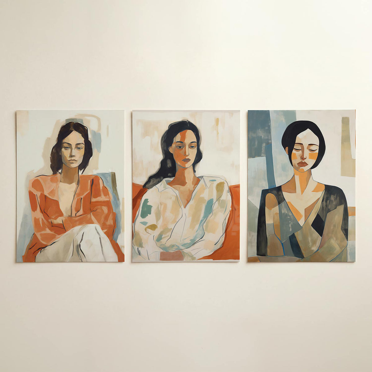 Vorm en kleur driedelige posterset in tweede interieur