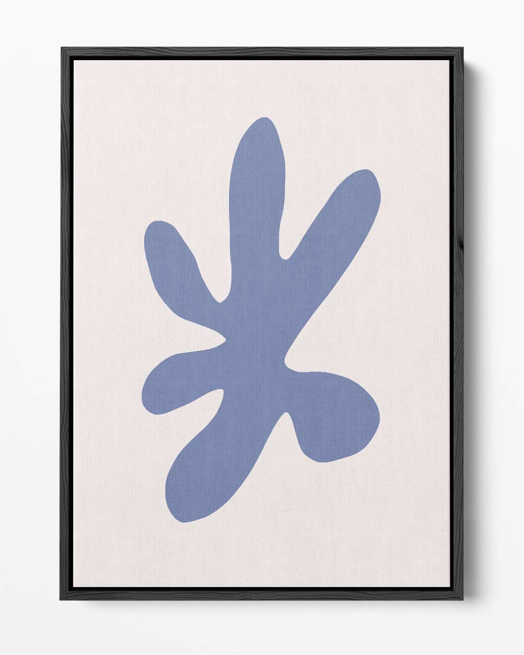 Modern Abstracte Bloem in Blauw – portret kunstwerk als wanddecoratie