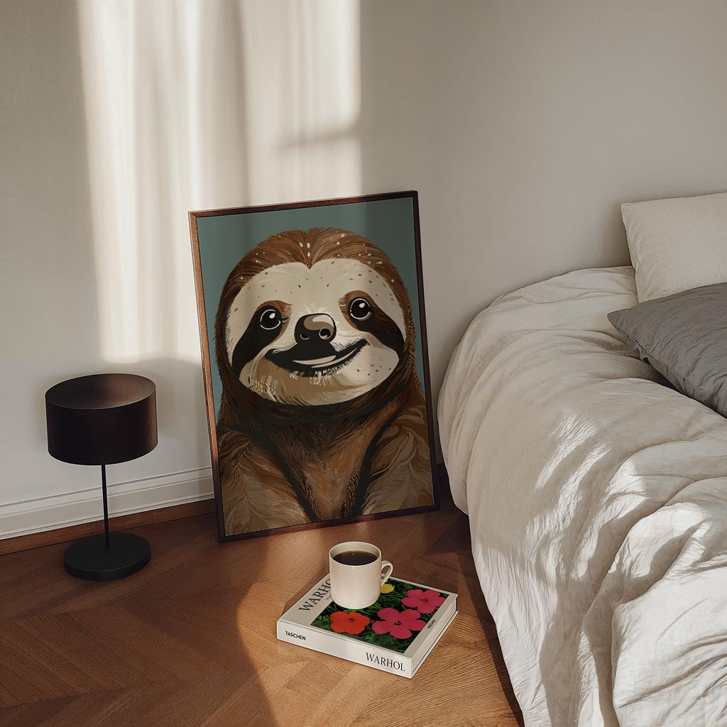 Lieve Luiaard – staande kinderkamer wanddecoratie van WallArtistic
