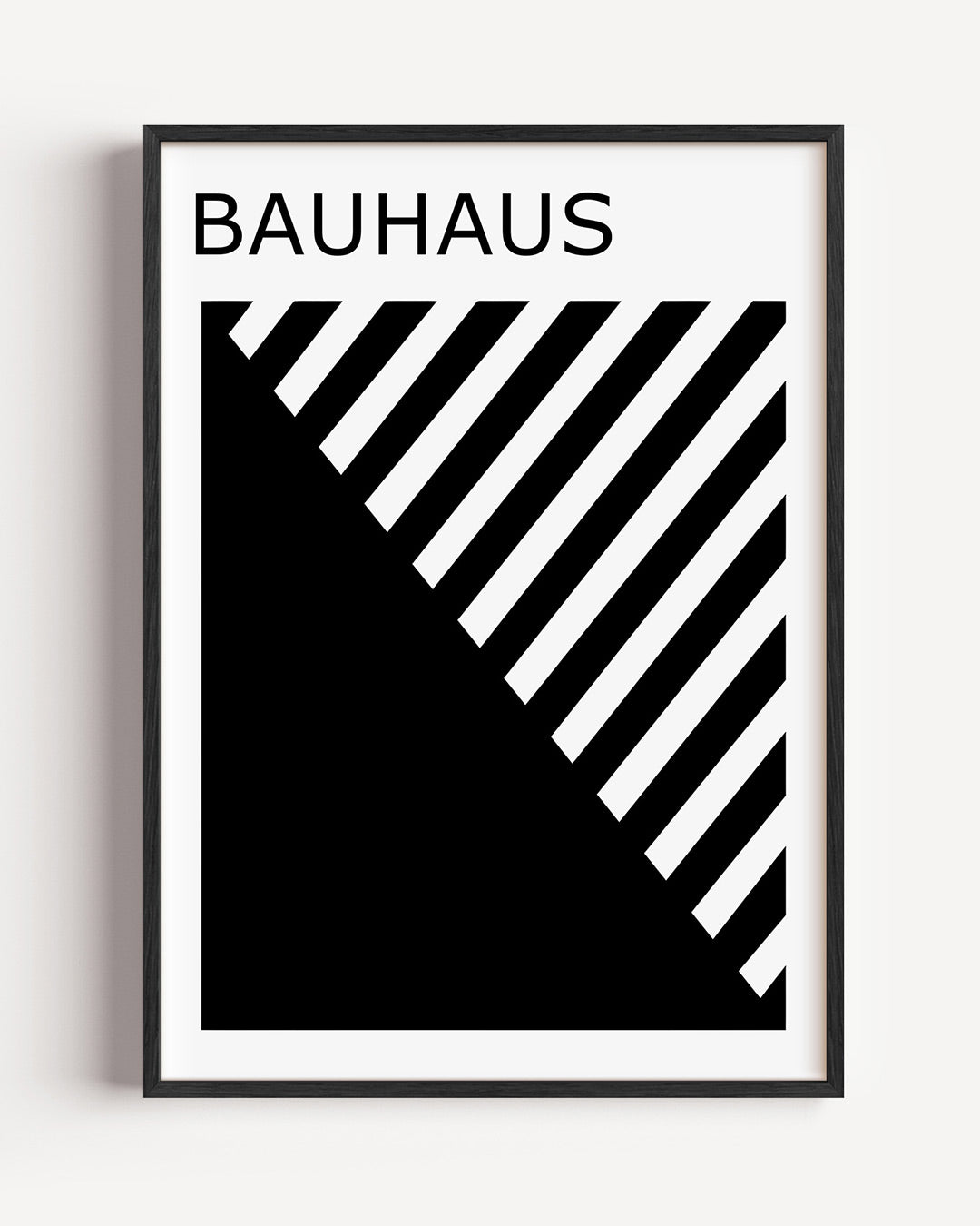Zwart wit lijnen – staande Bauhaus poster als wanddecoratie