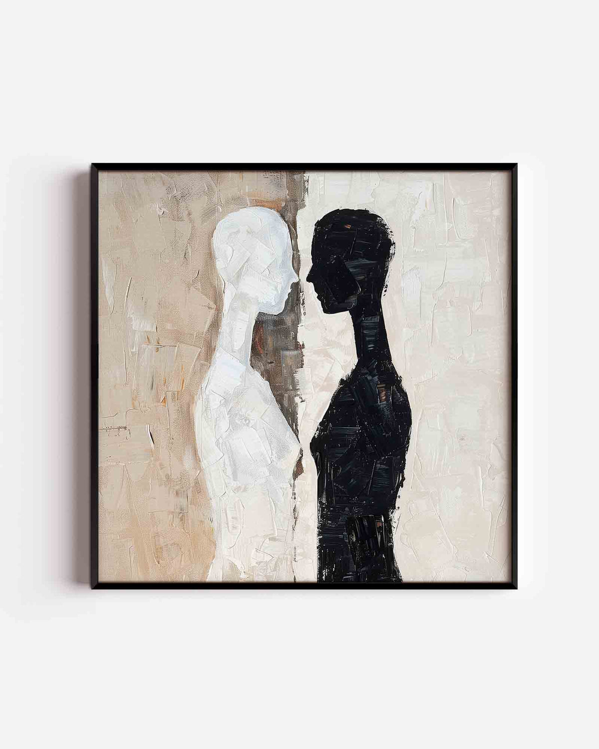 Twee silhouetten – abstracte vierkante poster als wanddecoratie