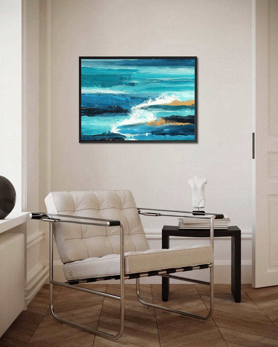 Dynamische zee – kunstwerk op canvas, dibond of plexiglas