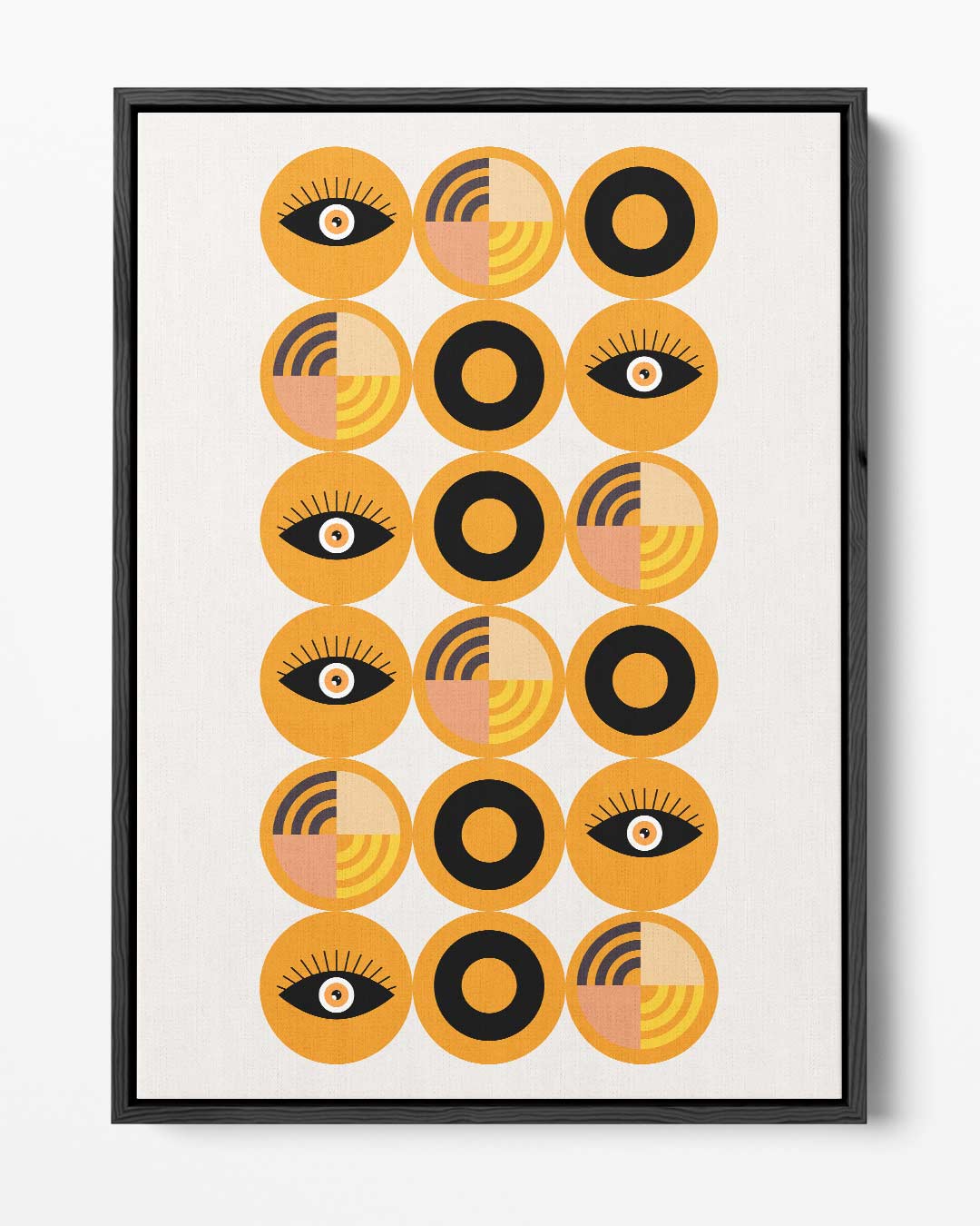 Retro Oogpatroon Kunstwerk – portret kunstwerk als wanddecoratie