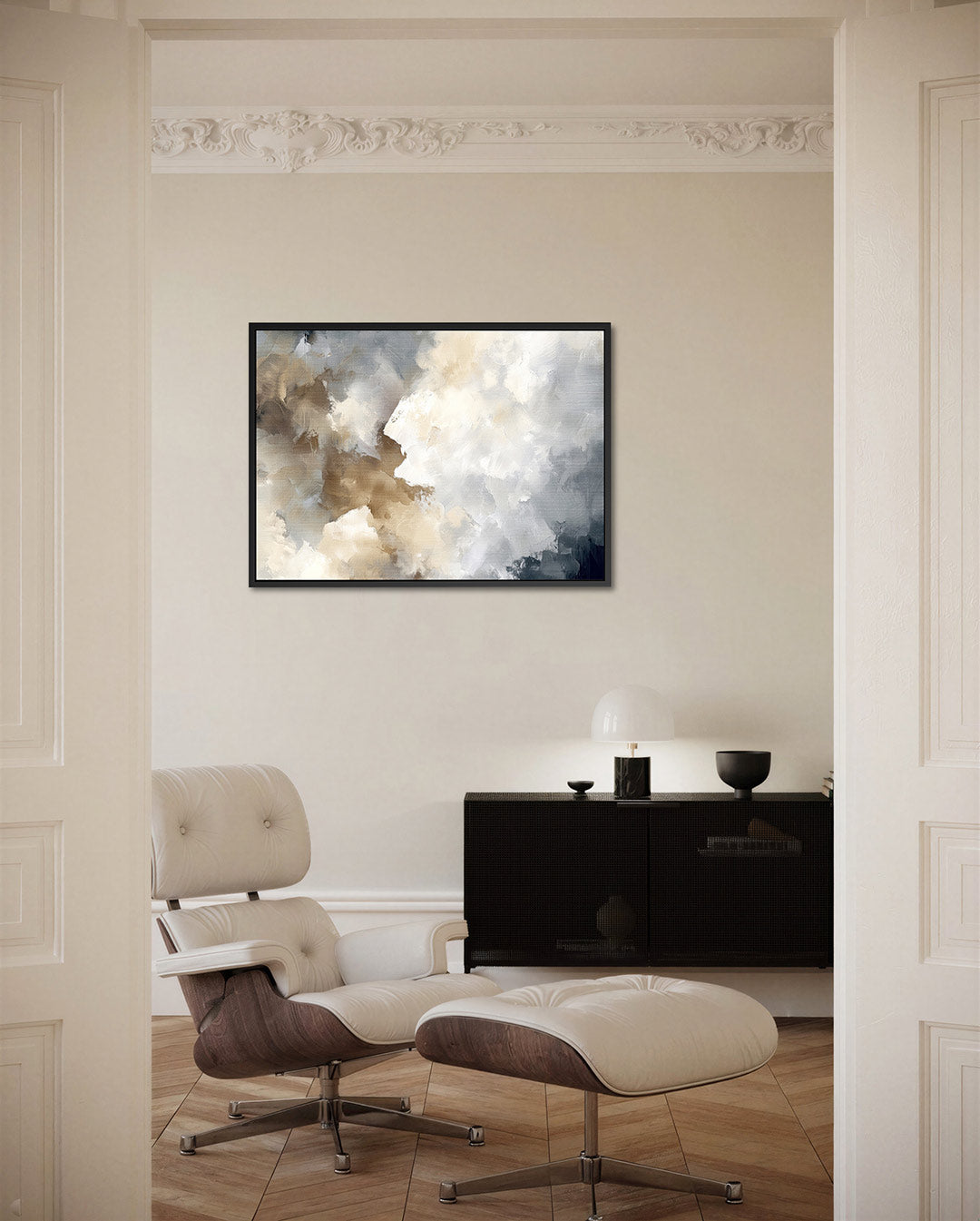 Zachte kleuren compositie – liggende wanddecoratie