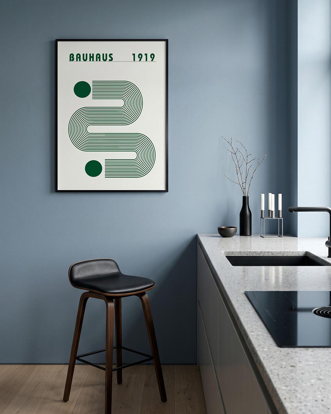 – geometrische Bauhaus poster in staand formaat