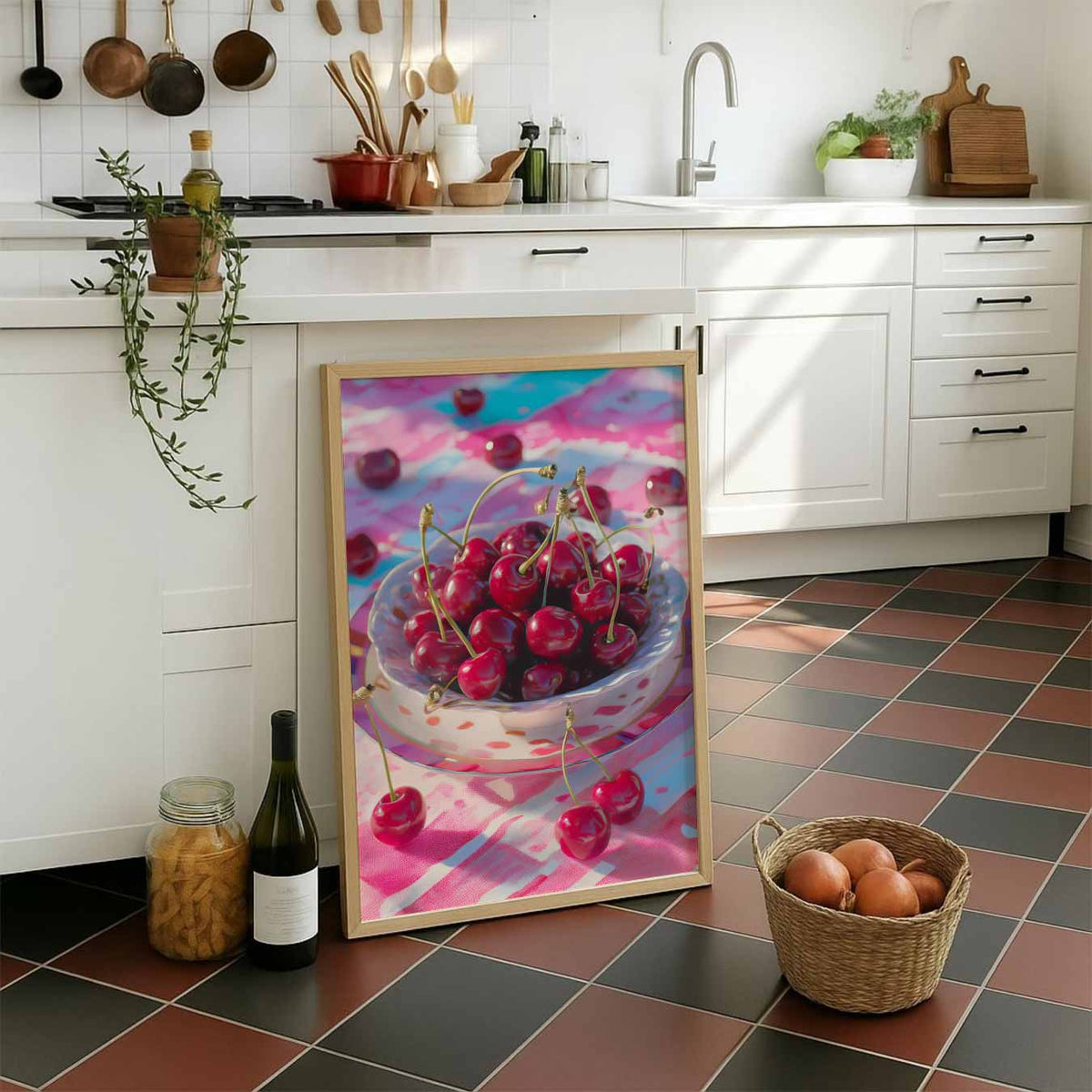 Kersenfeestje – staande muurposter voor keuken of eethoek