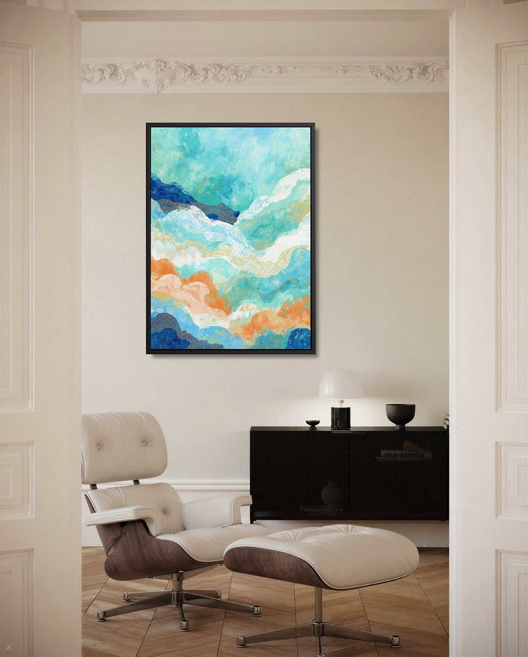 Golvende kleuren – staand wanddecoratie kunstwerk