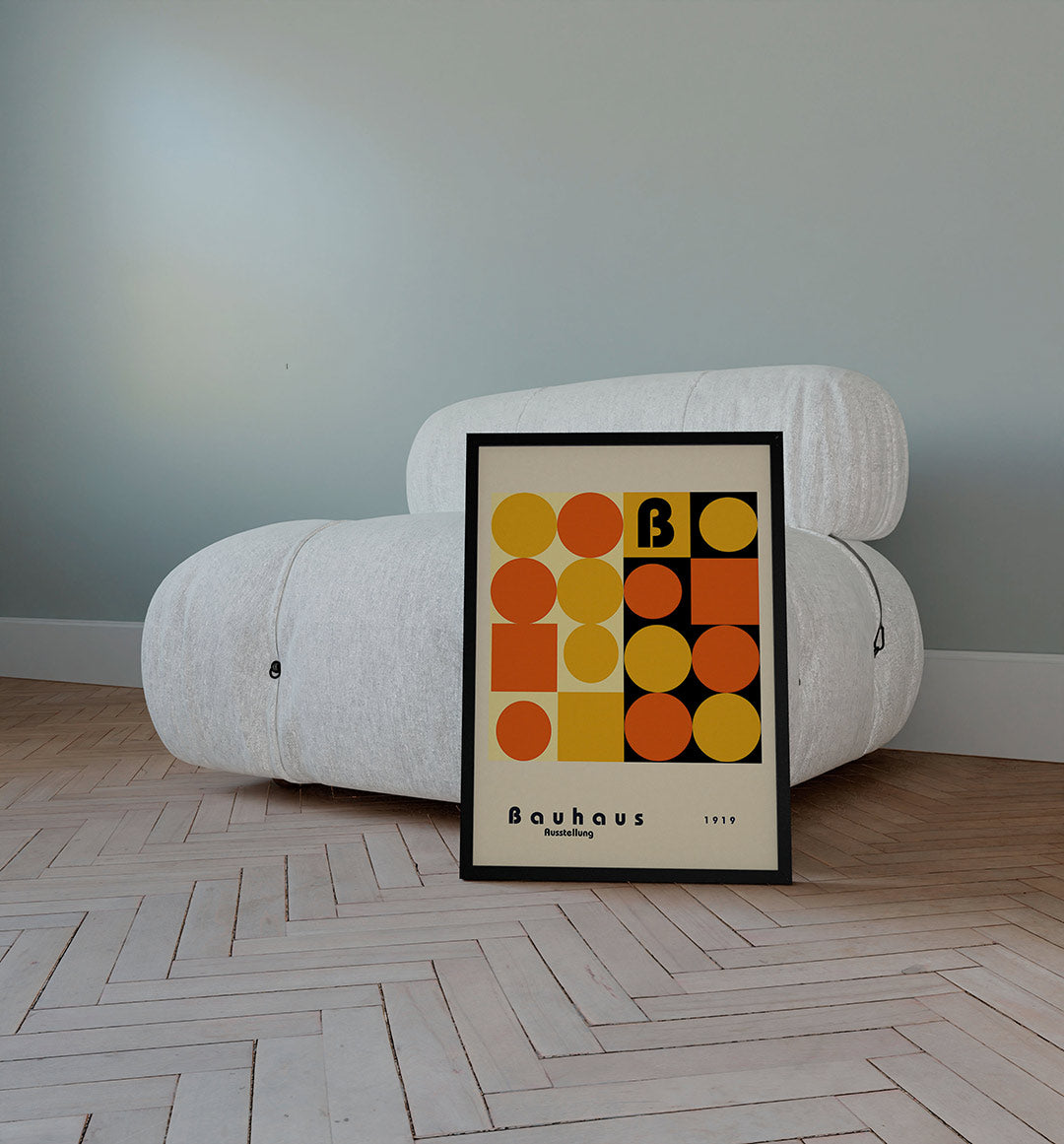 Vorm en kleurvlakken – staande Bauhaus poster voor aan de muur