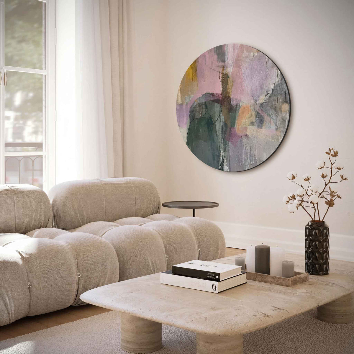 Abstracte vormen – moderne abstracte muurcirkel voor aan de muur
