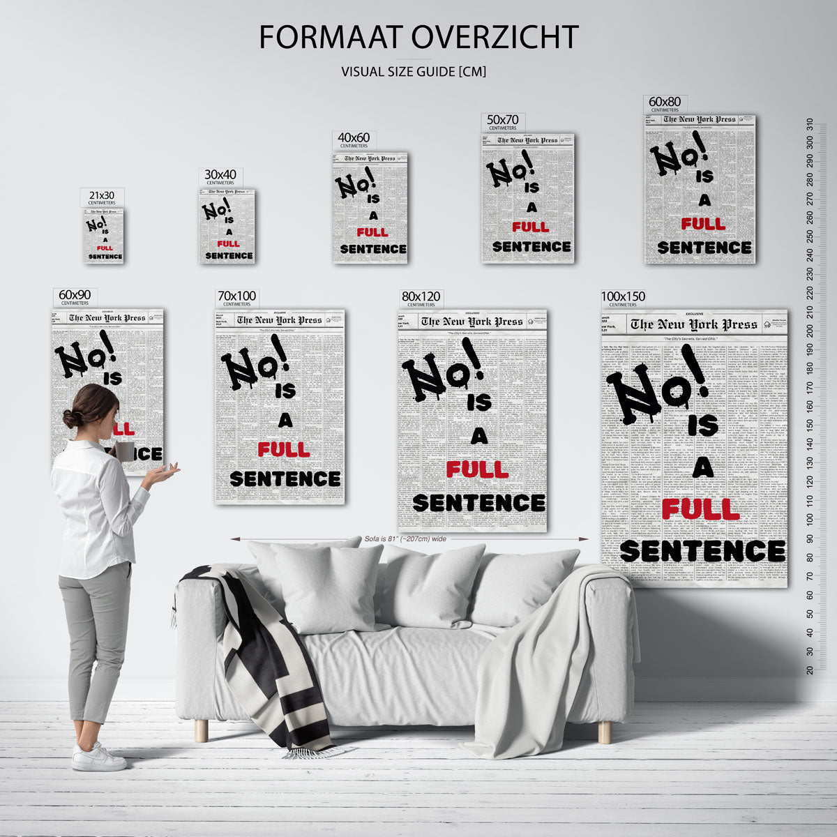 Krant met tekst – staande muurposter in Pop Art stijl