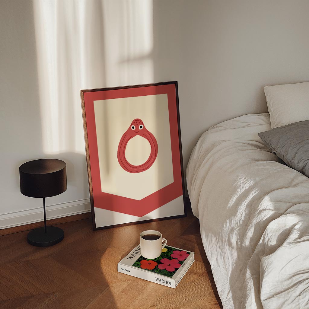 Vrolijke Octopus Wanddecoratie – kinderposter in staand formaat