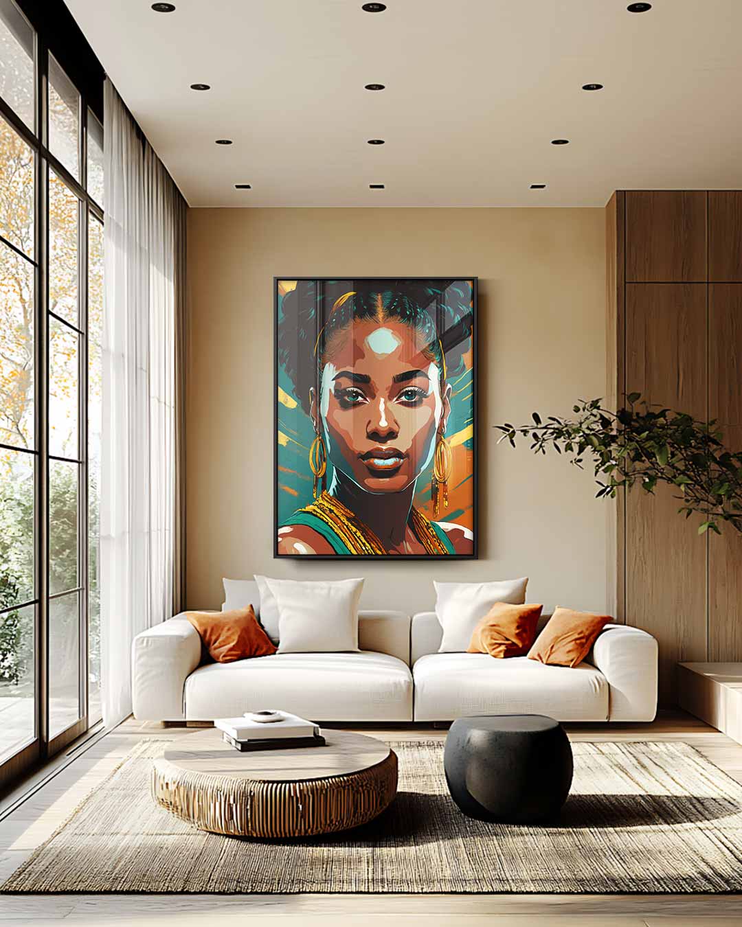 Stralende Portretkunst – modern portret kunstwerk van WallArtistic