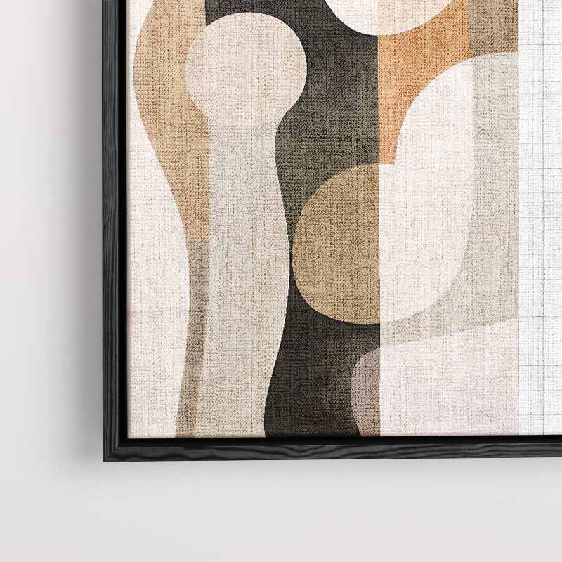 Abstracte Elegantie in Aardetinten – canvas wanddecoratie in portret formaat