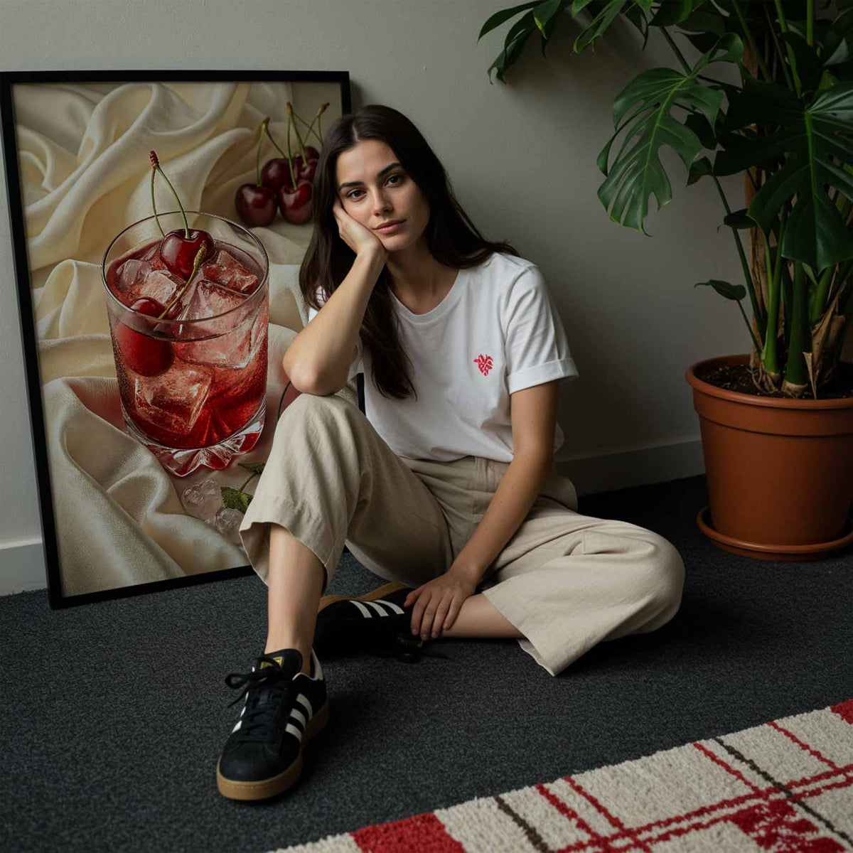 Verfrissende Kersenluxe – zomerse poster in staand formaat