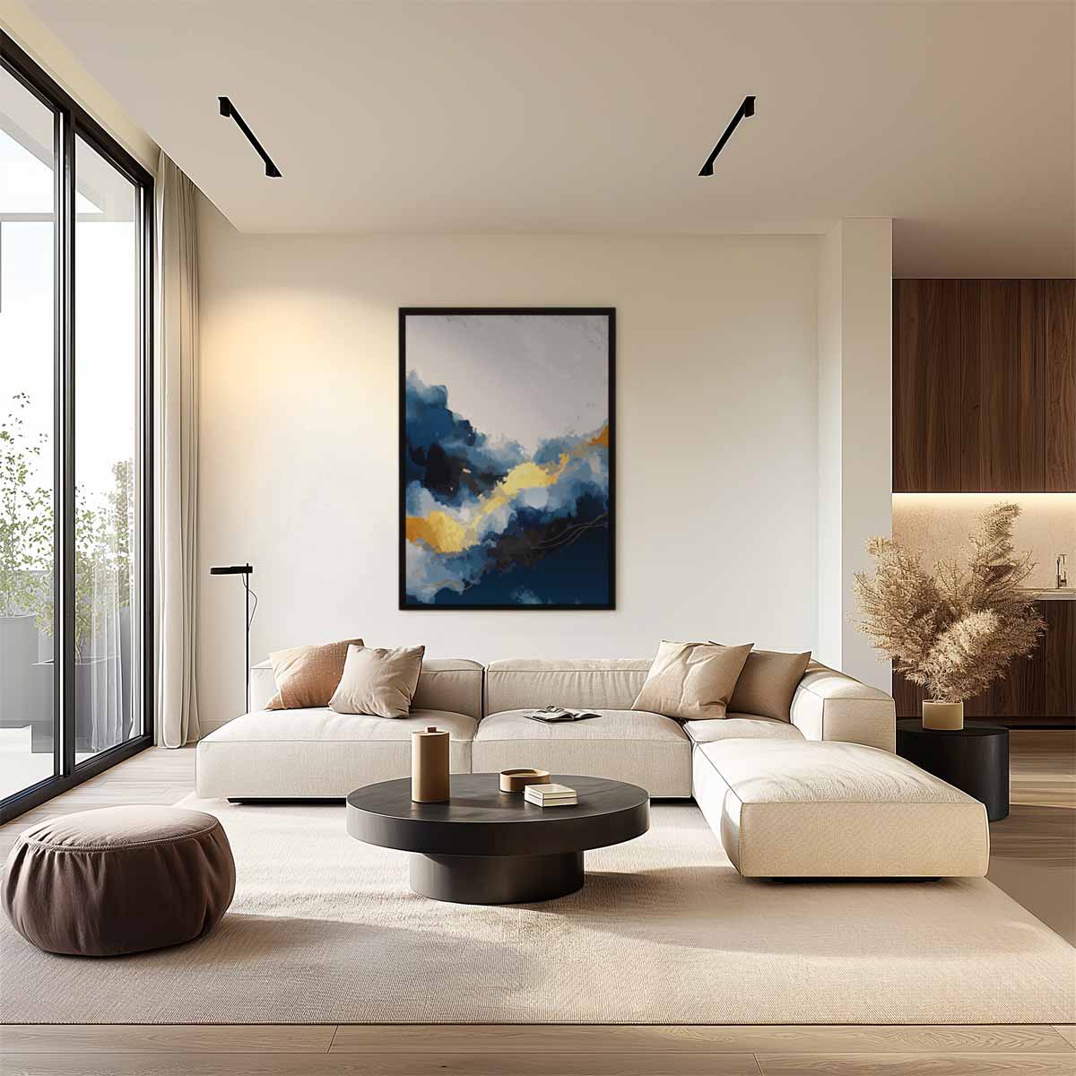 Hemelse Wolken Abstract – plexiglas wanddecoratie in portret formaat