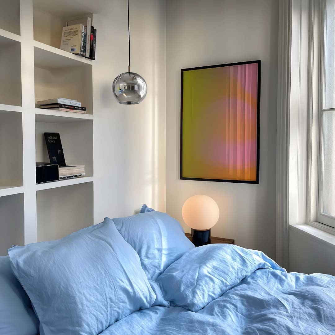 Zachte Kleuren Vloeibare Kunst – staande kleurrijke abstracte wanddecoratie van WallArtistic