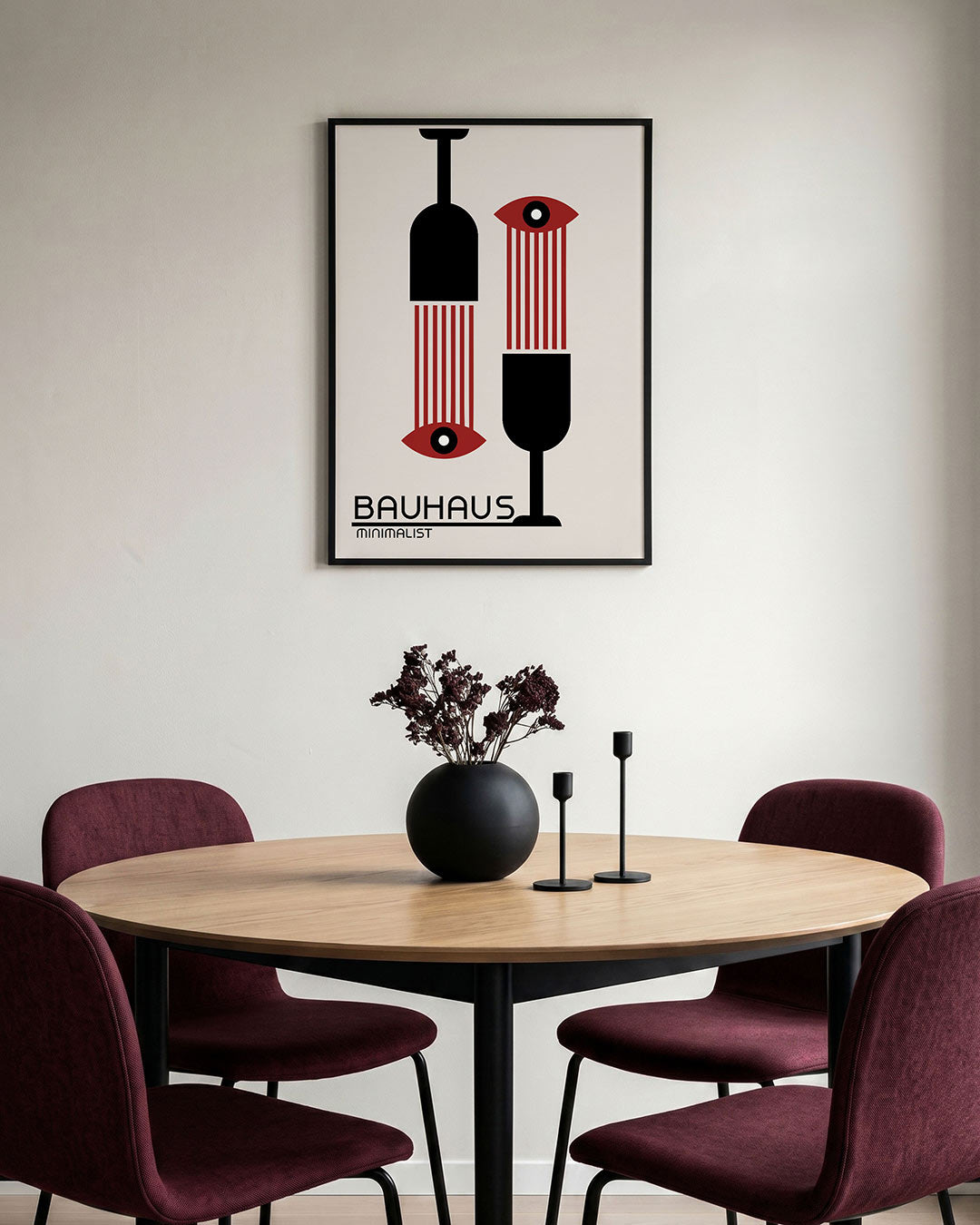 Vorm en lijnen – staande Bauhaus poster voor aan de muur