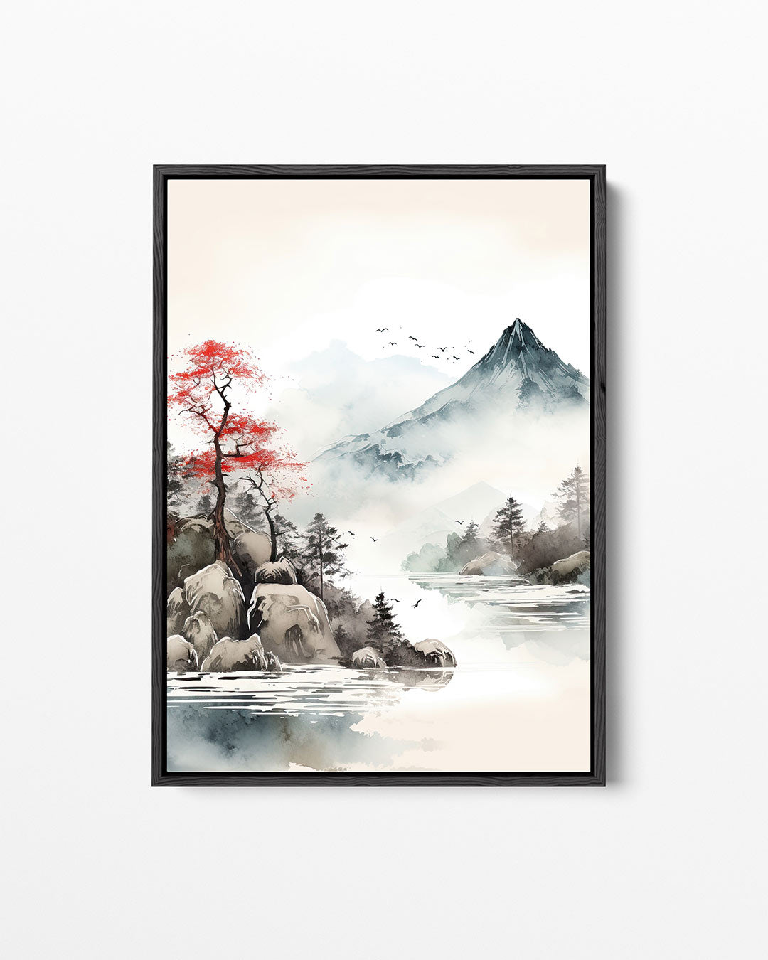 Serene berglandschap – staand wanddecoratie kunstwerk