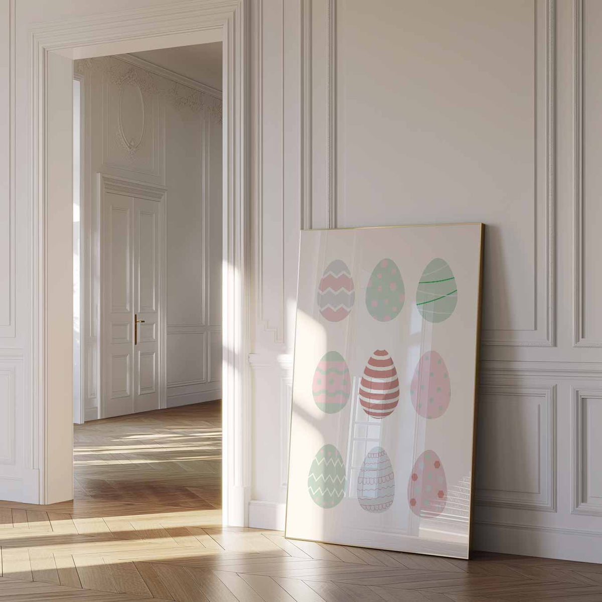 Pastel Paaseieren – paas poster als vrolijke staande wanddecoratie