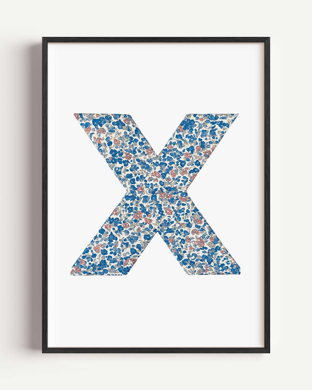 Bloemenletterposter X – kids portret poster als wanddecoratie