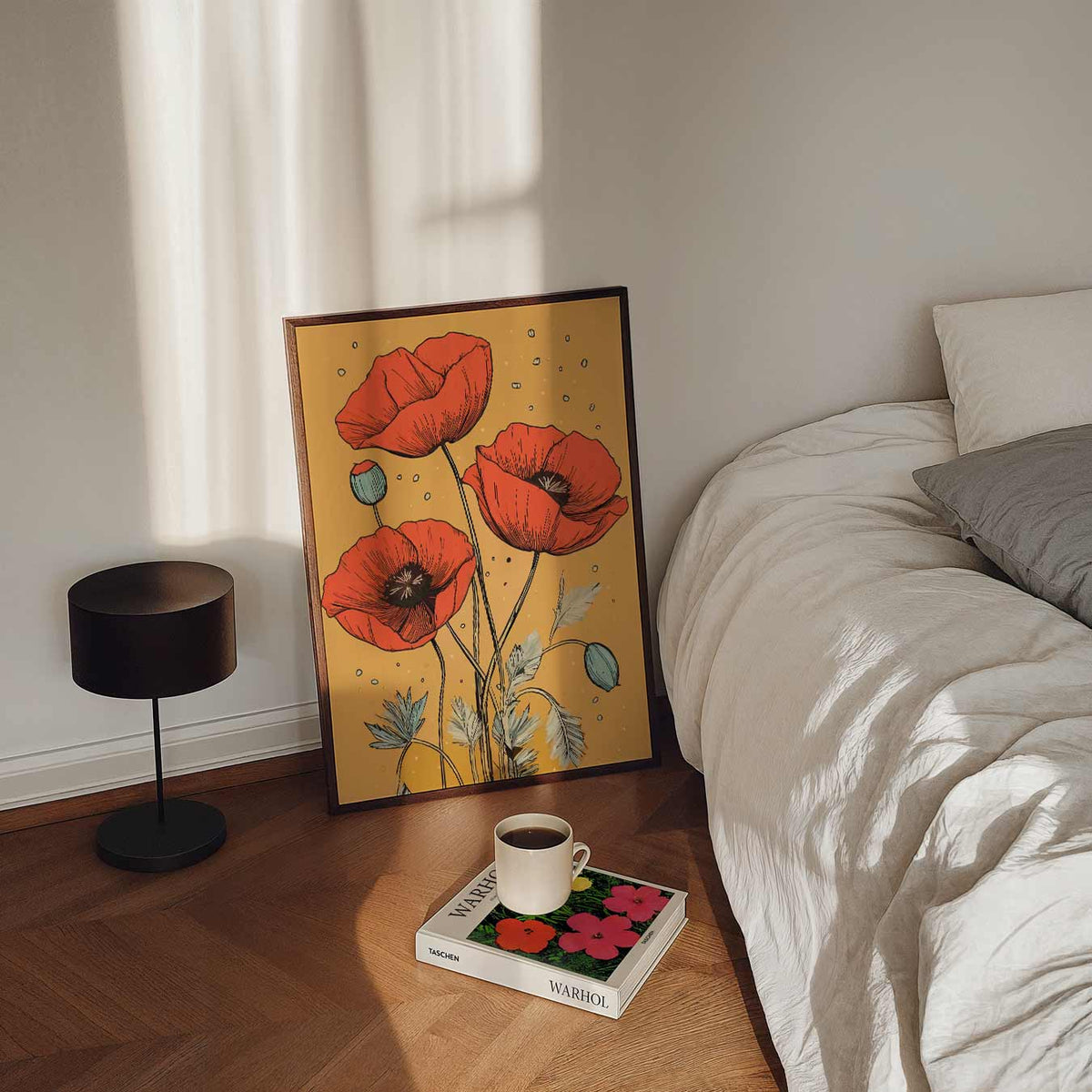 Bloeiende Klaproos – staande bloemen wanddecoratie van WallArtistic
