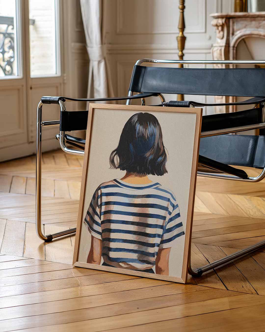 Stijlvolle Strepen Art – zomerse wandkunst als portret poster