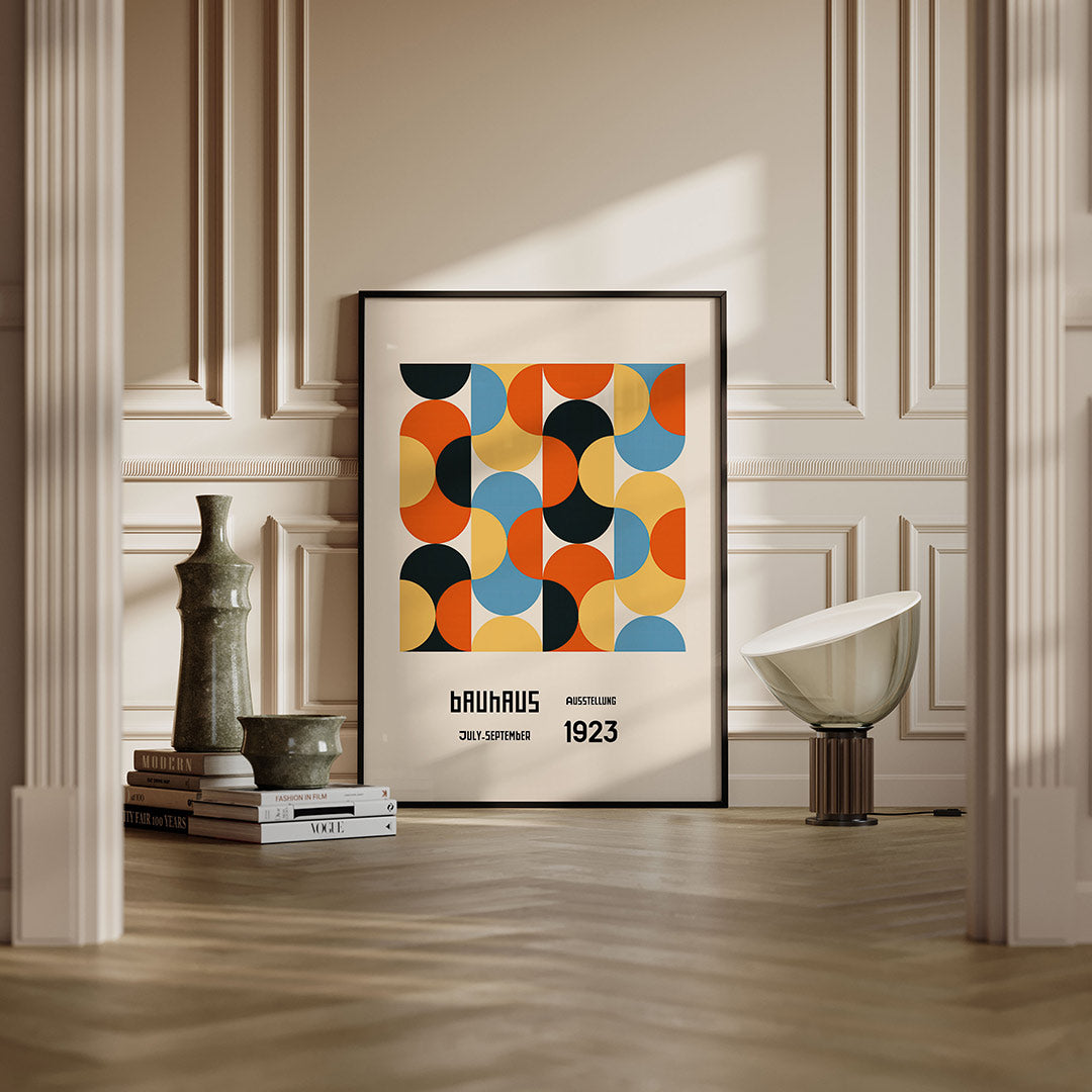 Vormritme en kleur – moderne Bauhaus wandkunst als poster