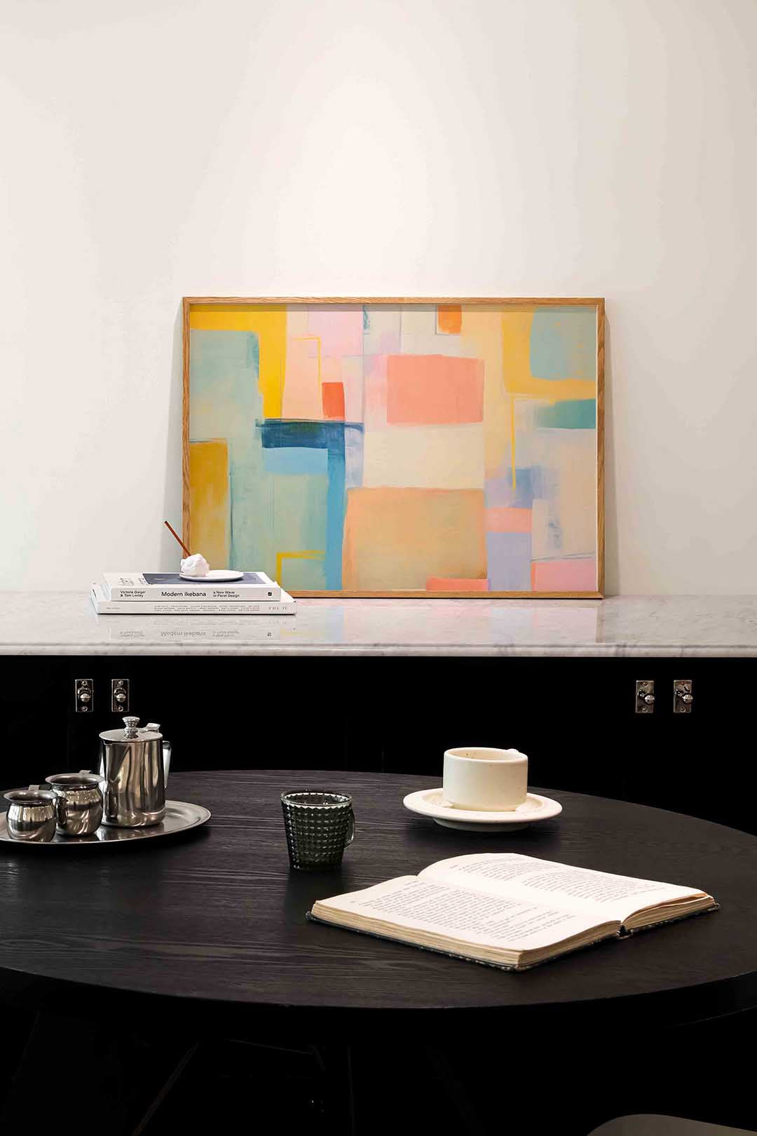 Abstracte vormen – abstracte poster in liggend formaat