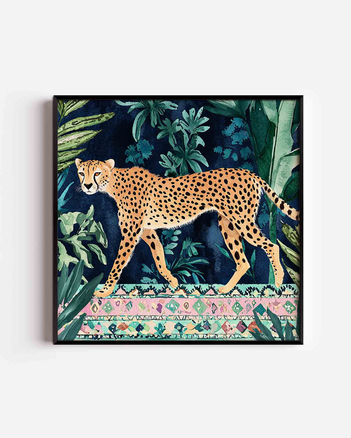 Luipaard in jungle – vierkante dierenposter als wanddecoratie