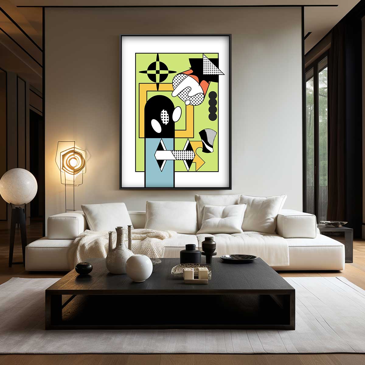 Abstracte Geometrische Compositie – modern portret kunstwerk van WallArtistic