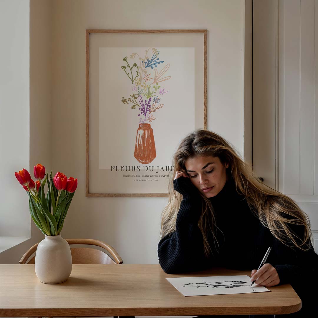 Vrolijke Bloemenpracht – bloemen poster in staand formaat