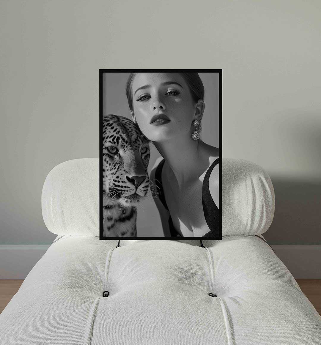 Portret met luipaard – staande Pop Art wanddecoratie van WallArtistic