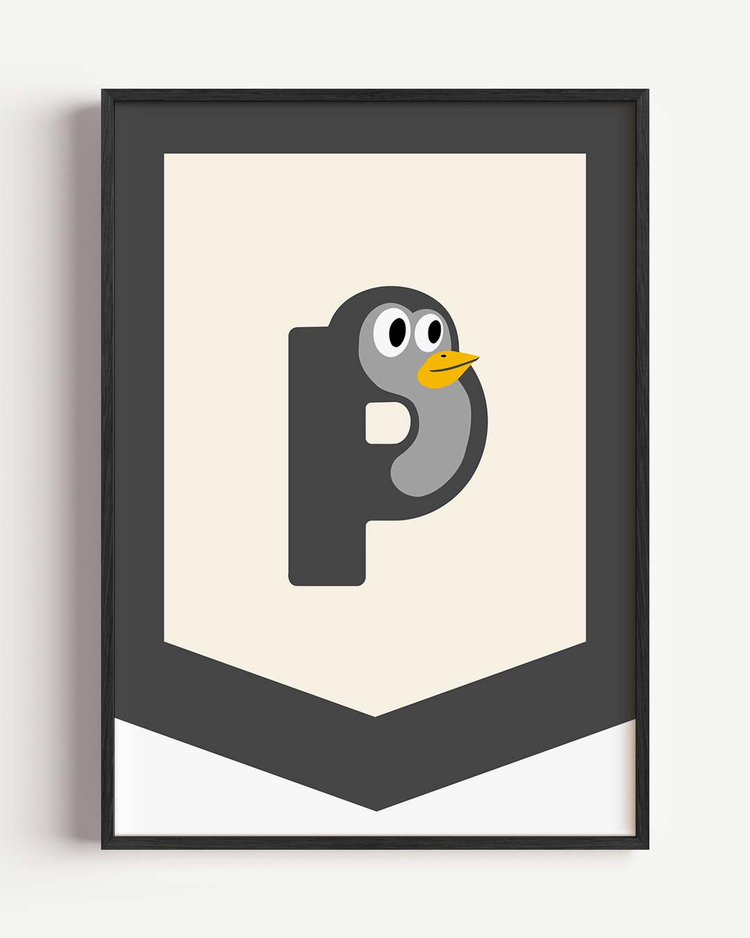 Schattige Pinguïn – kids portret poster als wanddecoratie