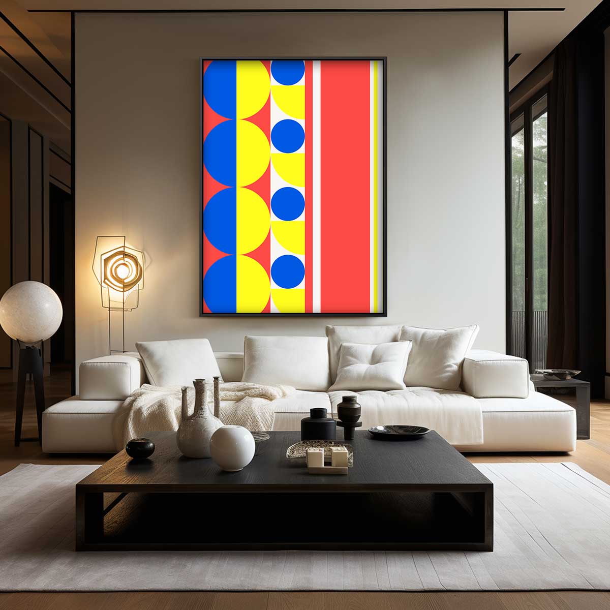 Kleurrijke Geometrische Abstractie – modern portret kunstwerk van WallArtistic