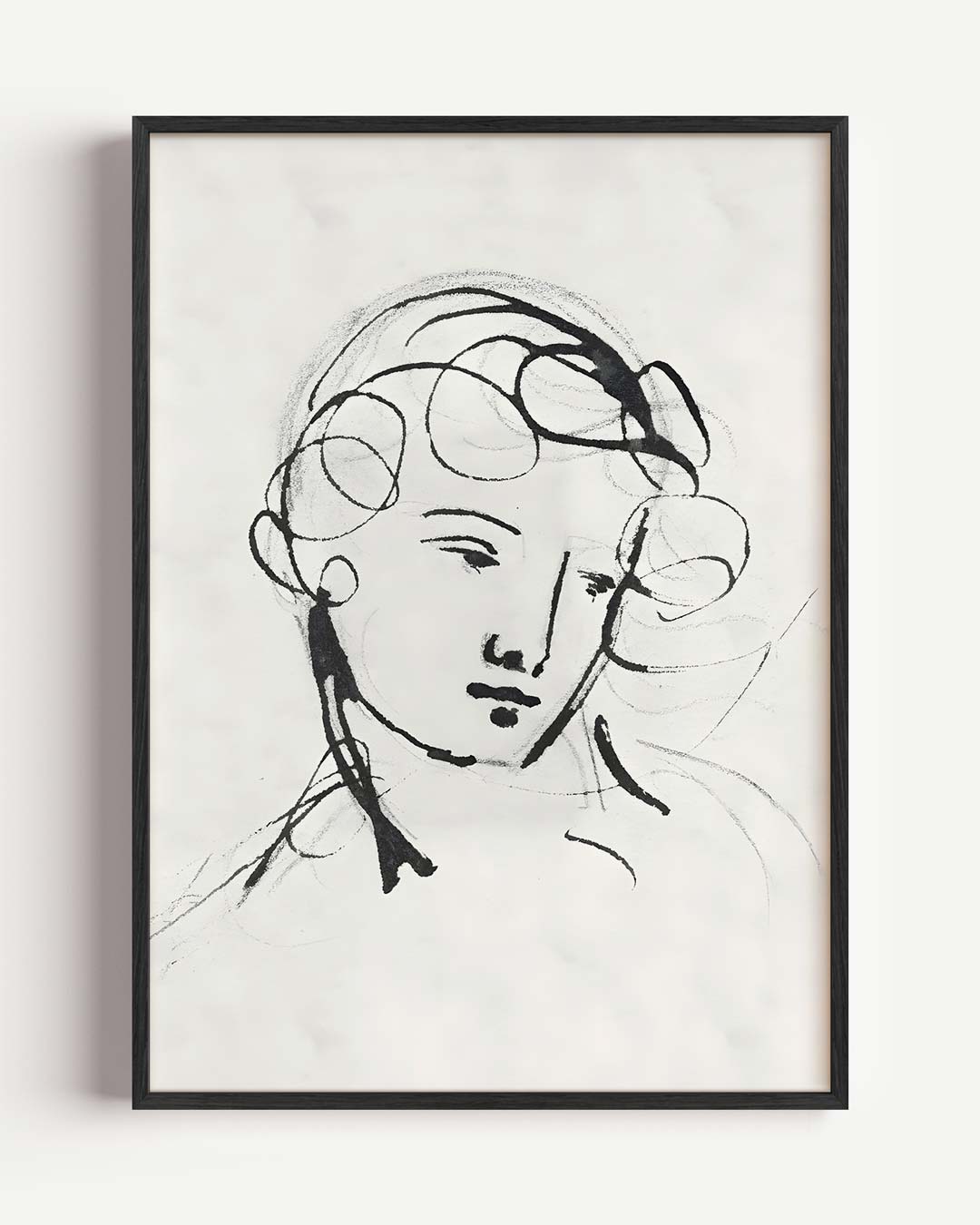 Elegante Lijntekening Vrouw – vintage portret poster als wanddecoratie
