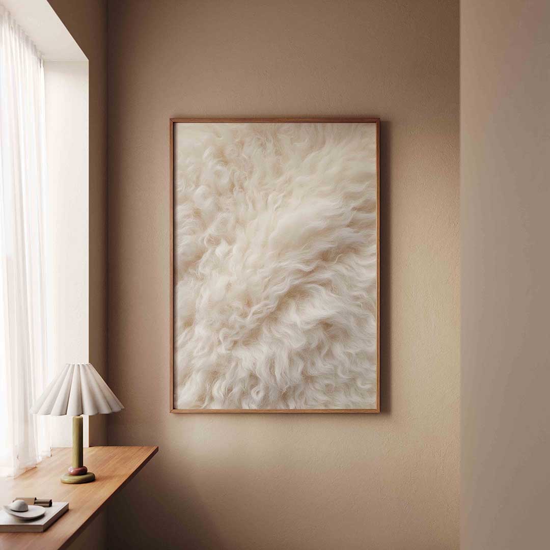 Wollige textuur – staande safari wanddecoratie van WallArtistic