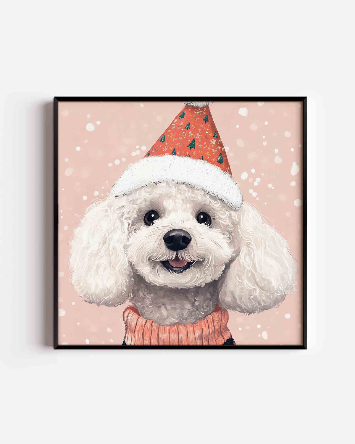Hond met feestmuts – vierkante kinderposter als wanddecoratie