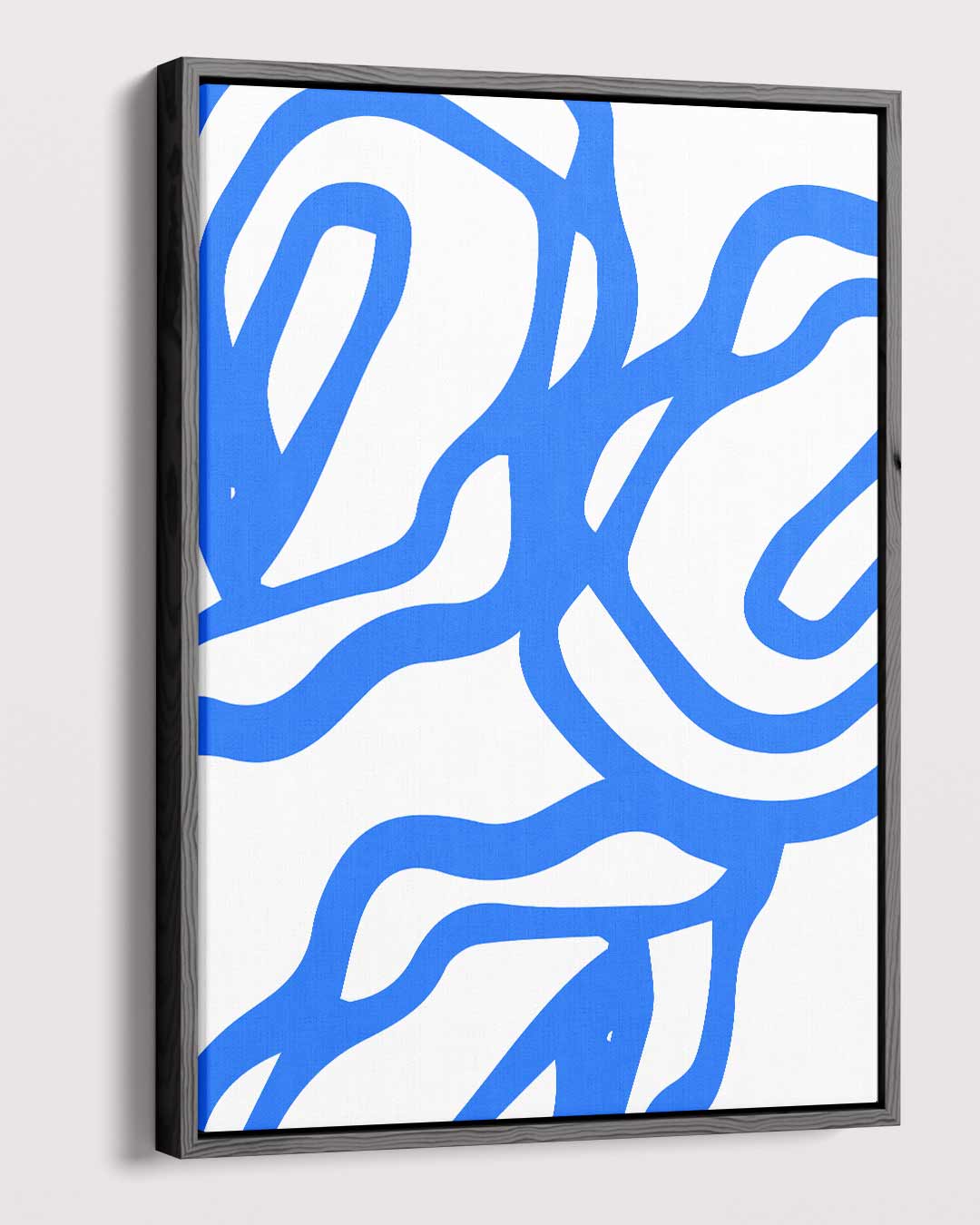 Abstracte Blauwe Golven – modern portret kunstwerk van WallArtistic