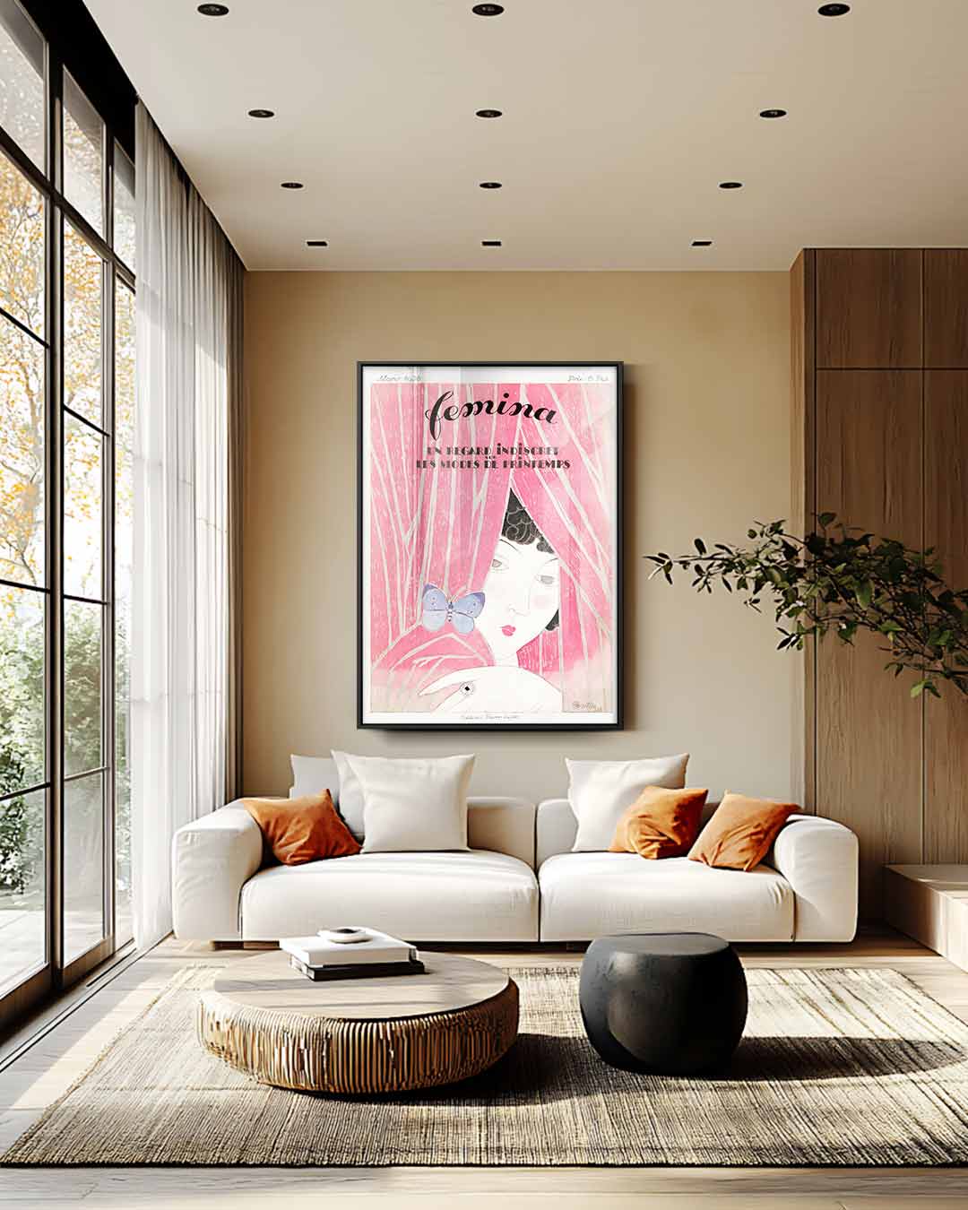 Vintage Femina Modeposter – staand kunstwerk voor modern interieur