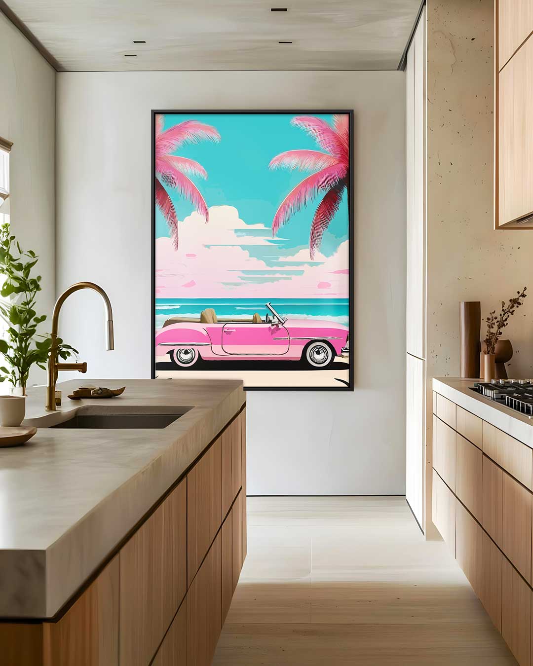 Retro Stranddagen – dibond wanddecoratie in staand formaat