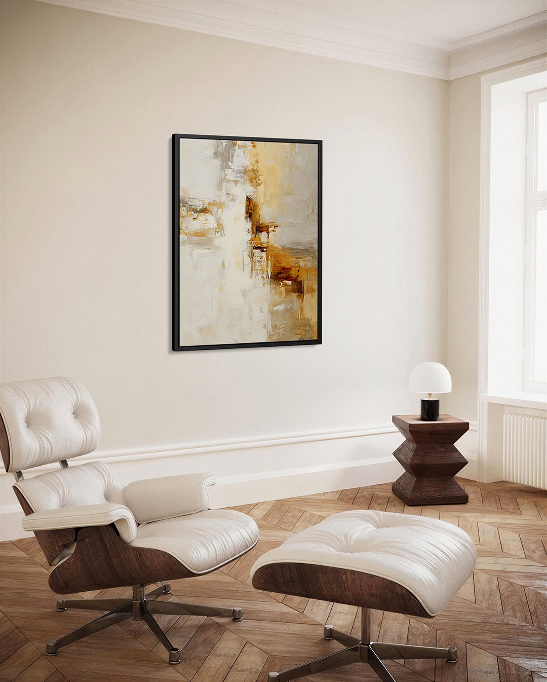 Gelaagde kleurencompositie – staand wanddecoratie kunstwerk