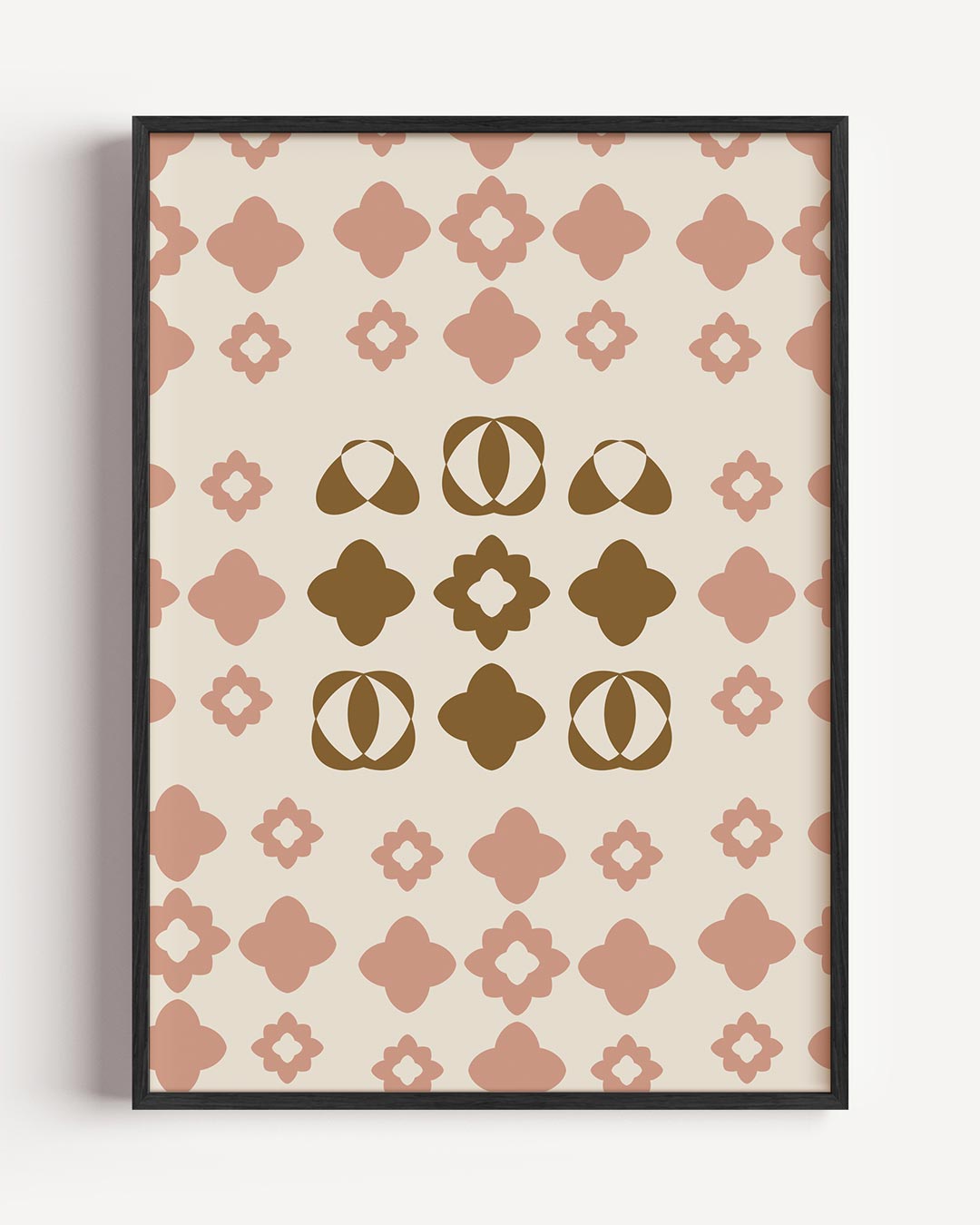Vintage Bloemenpatroon – elegante portret poster als wanddecoratie